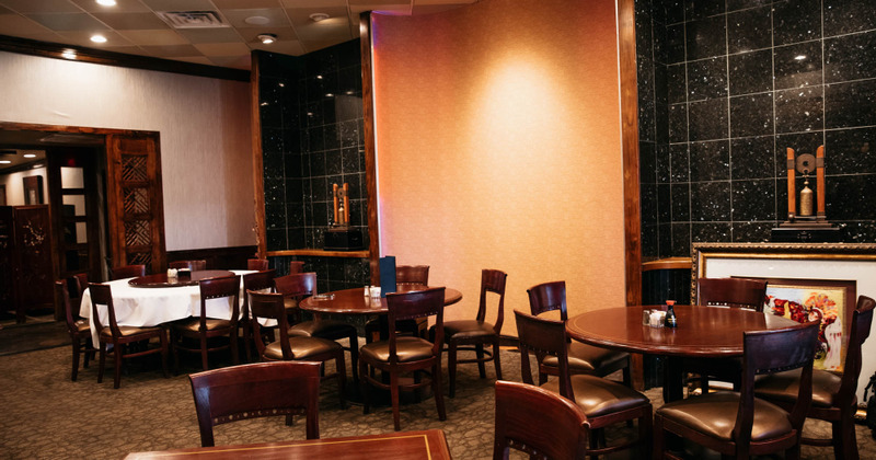 Interior, tables ready for guests