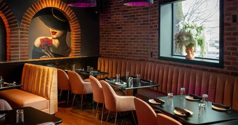 Interior, tables with tableware