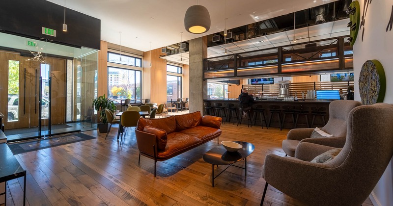 Interior, seating area near bar