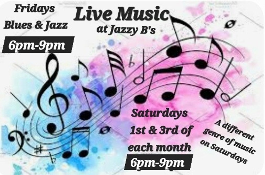 Event schedule for live music on Fridays and Saturdays