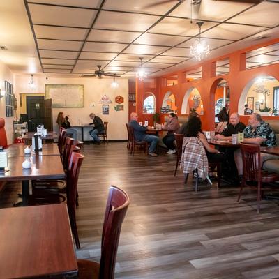 Interior, dining area.