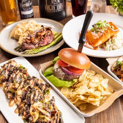 Various served dishes