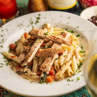 Grilled chicken pasta.