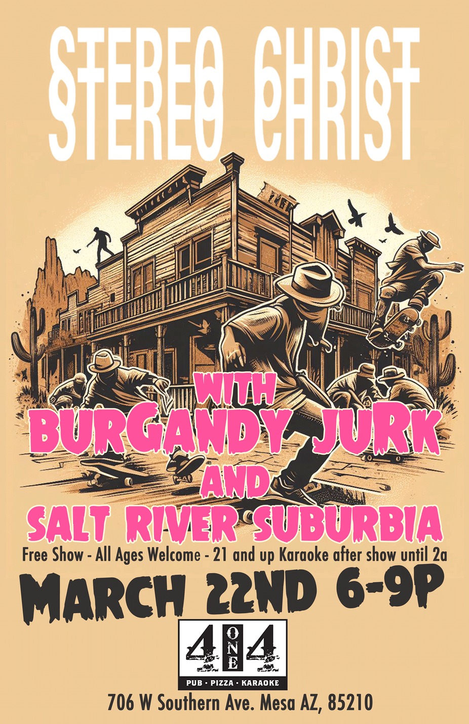 Stereo Christ with Burgandy Jurk, and Salt River Suburbia event photo