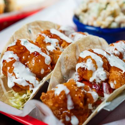 Fried shrimp tacos.