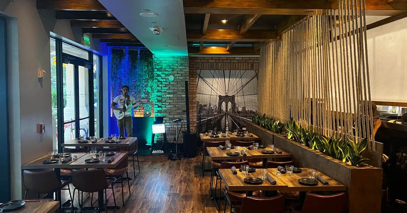 Tables set and ready for guests