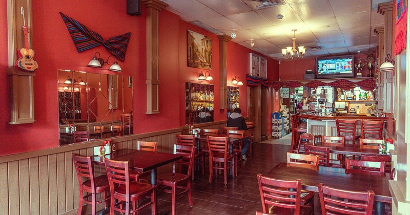 Interior, seating area and bar area