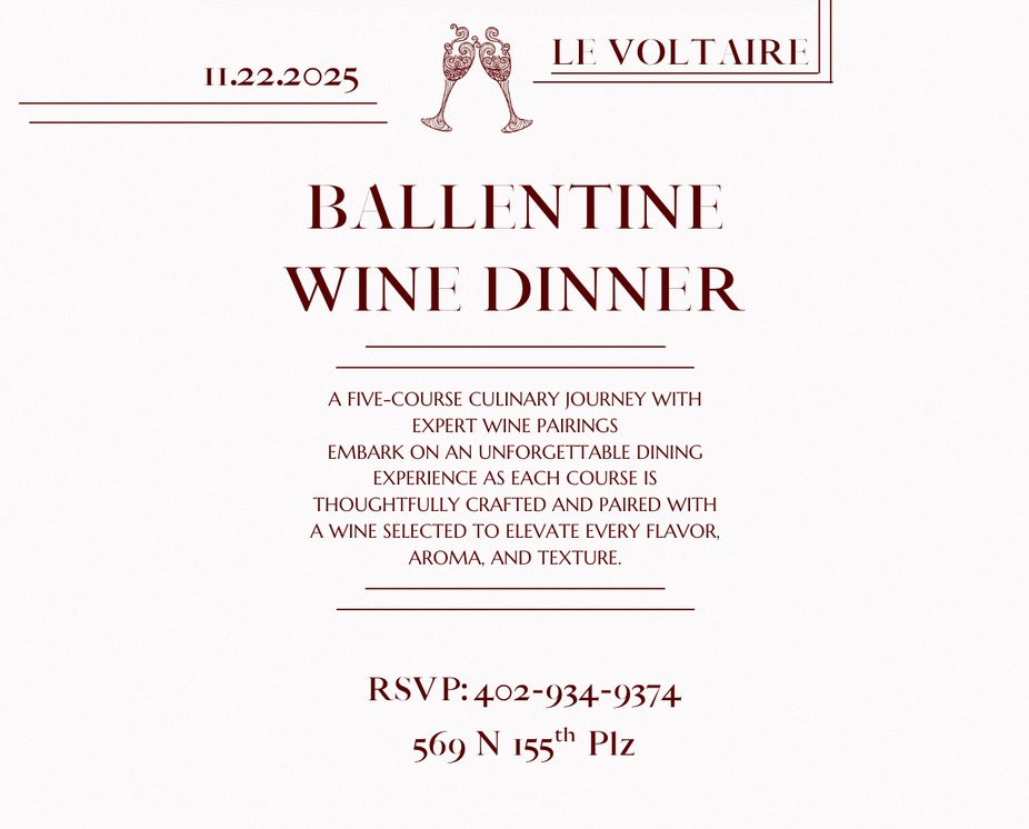 Ballentine Exclusive Wine Dinner - Saturday  November 22nd event photo