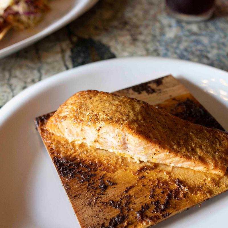 menu item 9 of 14, CEDAR PLANK SALMON