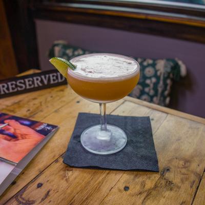 Served cocktail on the table.