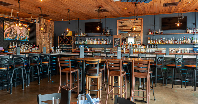 Interior, the bar area