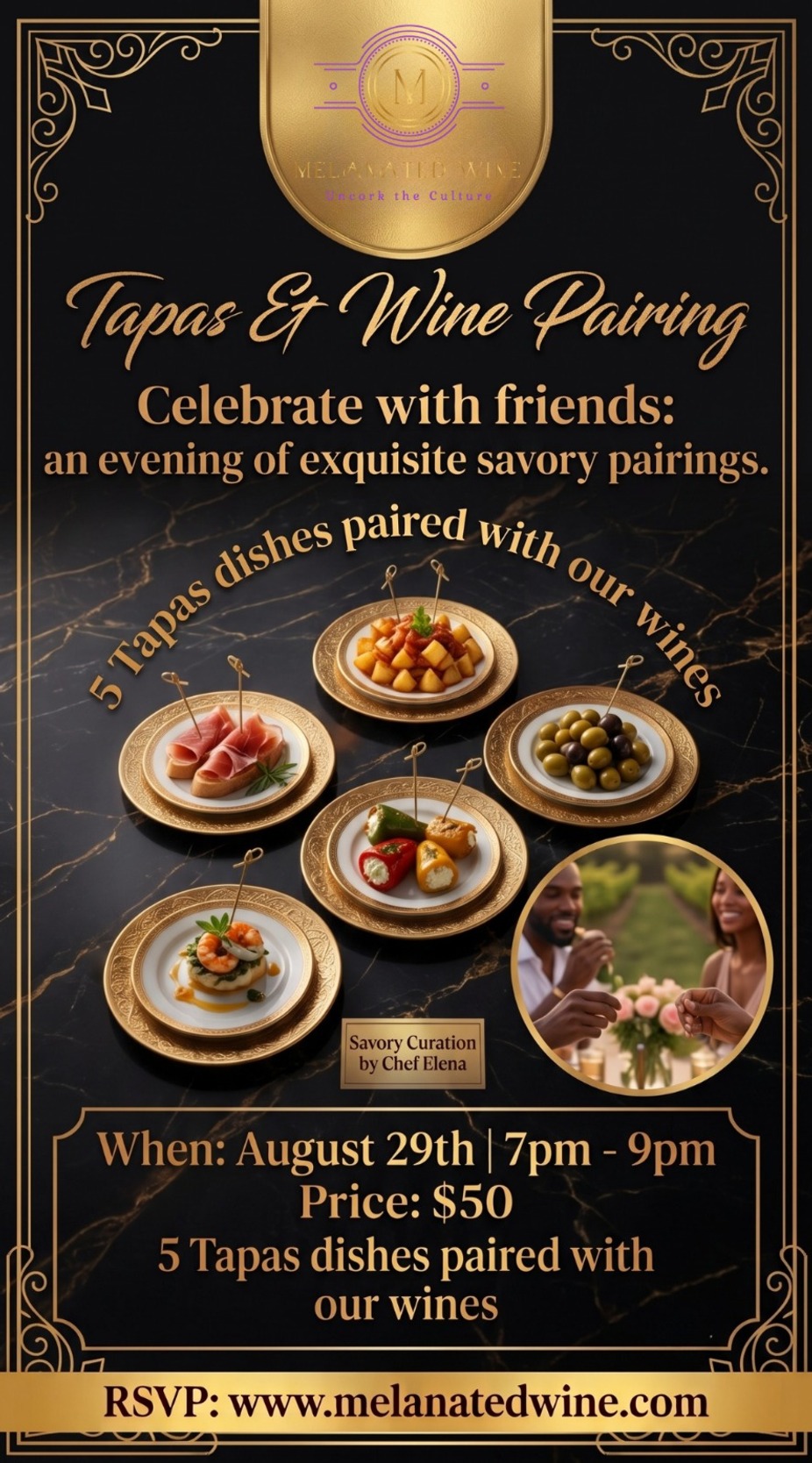 🍢🍷 An Evening of Exquisite Savory Pairings: Tapas & Wine Tasting 🍇✨ event photo