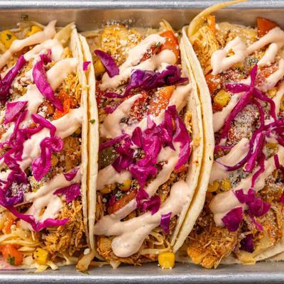 Chipotle Chicken Tacos, top view