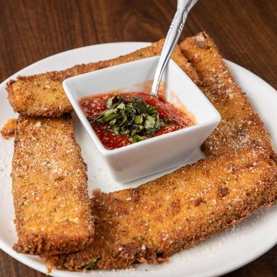 Fried Zucchini, served with marinara sauce.