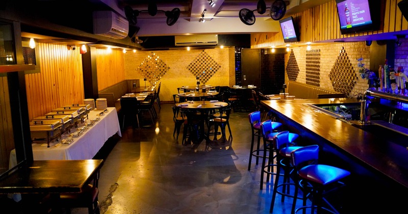 Interior, tables ready for guests