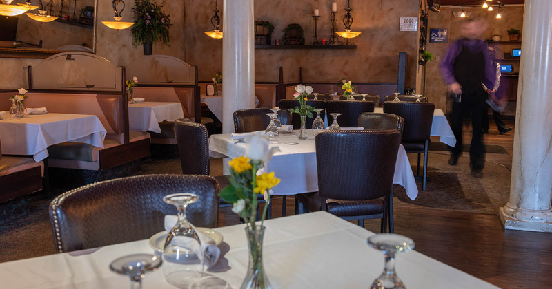 Tables in dining area