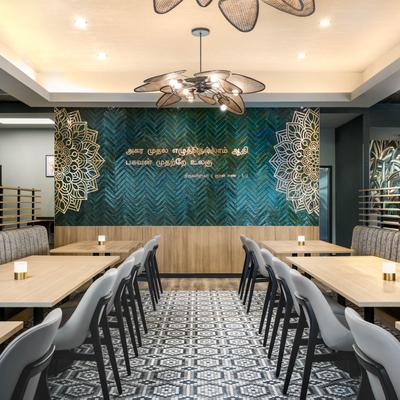 Madurai Kitchen interior, seating area.