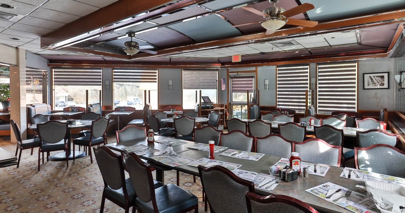 Interior, wide view, dining area
