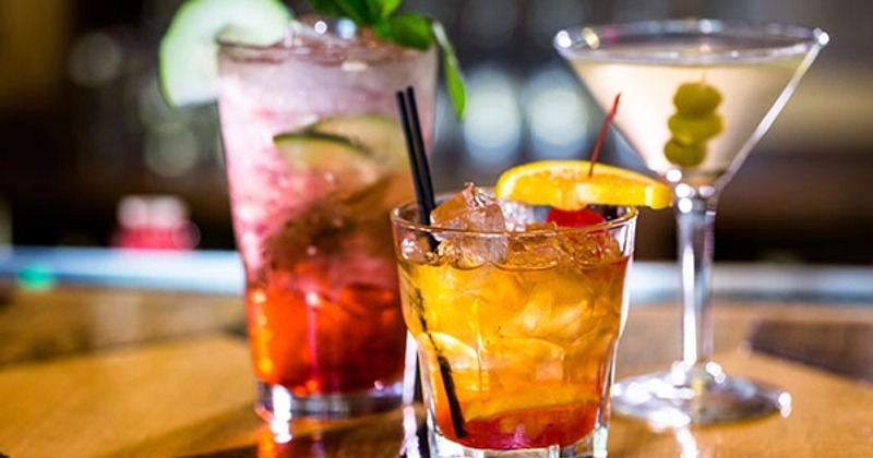 Assorted cocktails, close up