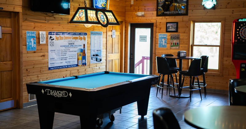 Interior, billiard table area