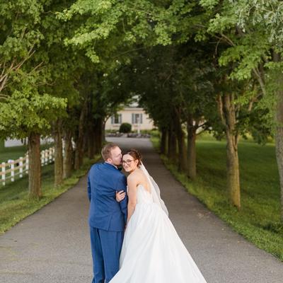 Wedding Couple on the Driveway at Next Chapter Winery.