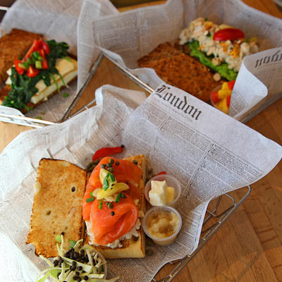 Different types of sandwiches closeup