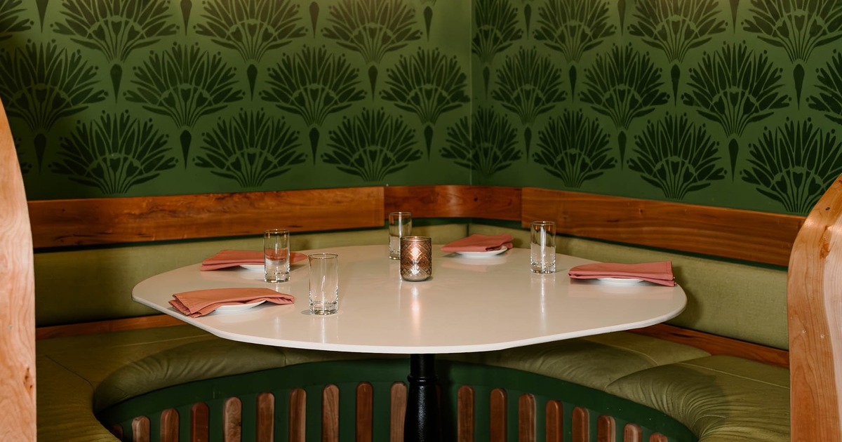 Interior, corner booth