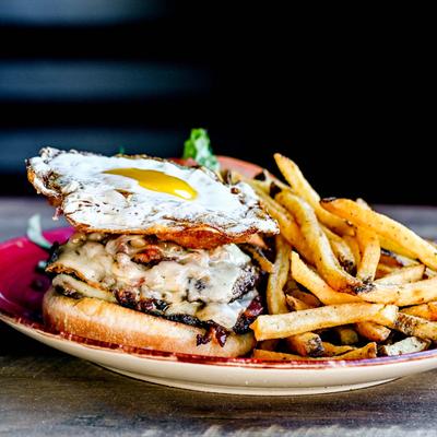 CB Burger and fries.
