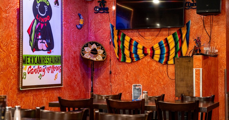 Interior, seating space, big Tv on the wall