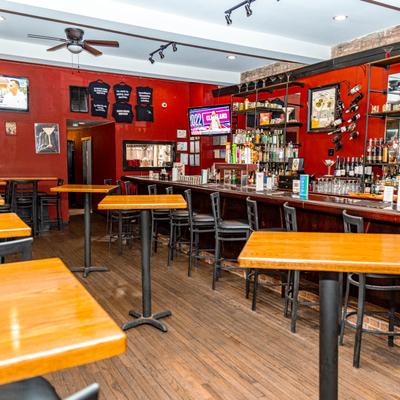 Interior, seating area.