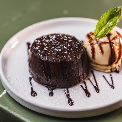 Cake served in a plate.