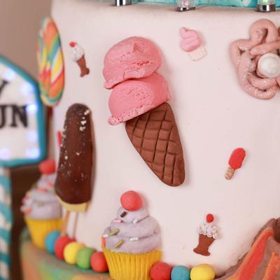 Decorated dessert closeup