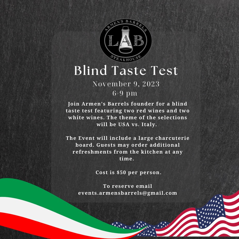 Blind Taste Test USA vs. Italy event photo