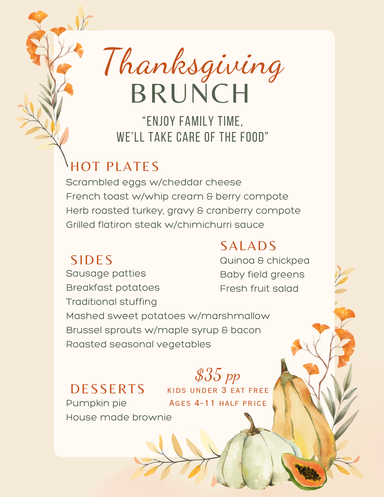 Thanksgiving Menu 2024