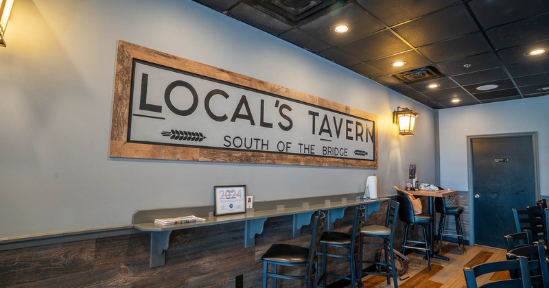 Interior, bar table with stools