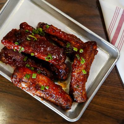 Fried ribs, top view