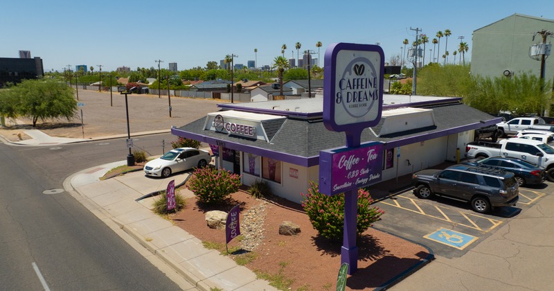 Exterior, aerial view to restaurant