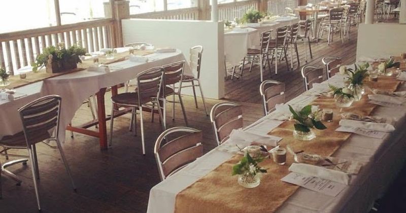 Interior, tables ready for guests