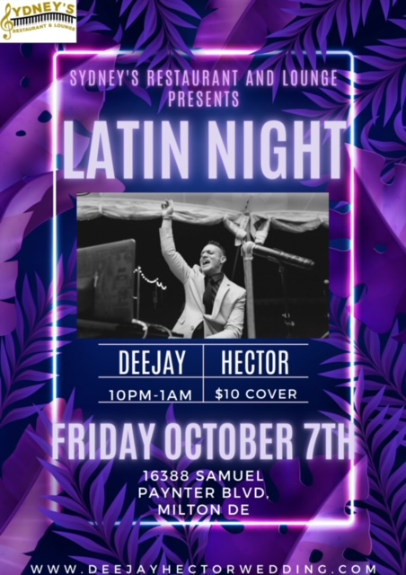 Latin Night Friday Oct 7th 10pm