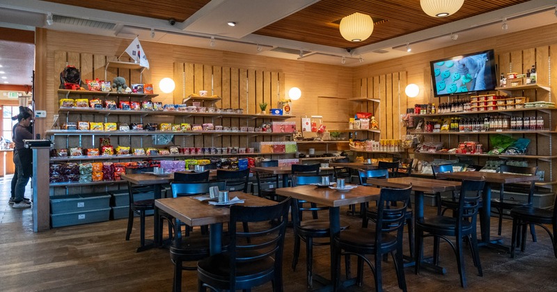 Interior, seating area and shop