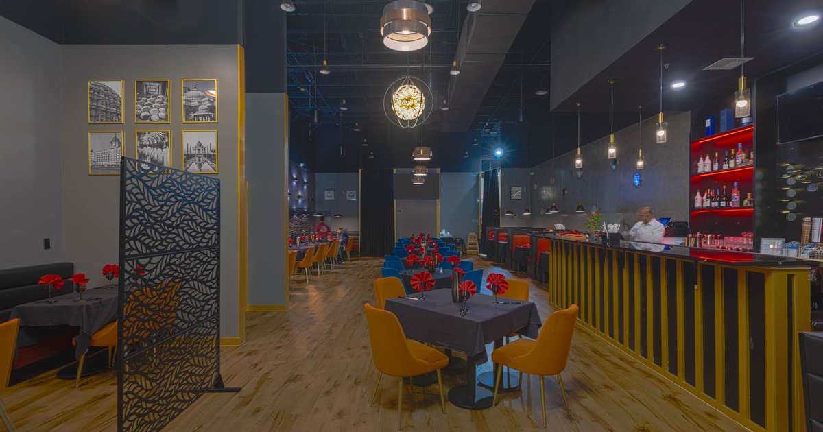 Interior, wide view of dining area