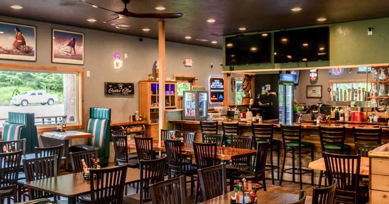 Interior, tables and chairs