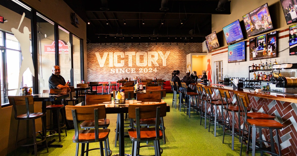 Interior, seating area with few guests