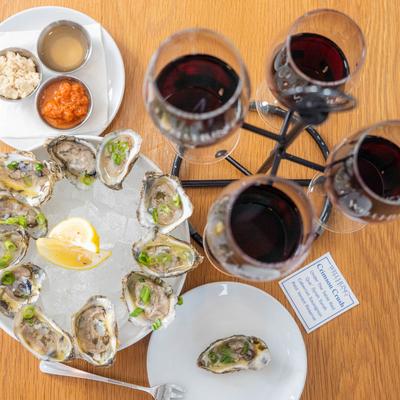 Raw oysters and red wine.