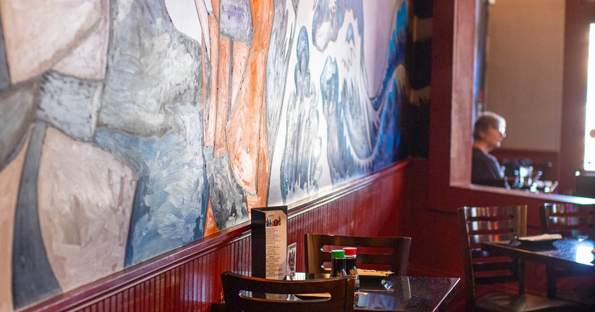 Interior, tables with chairs