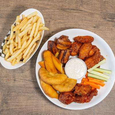 Fried food with dip.