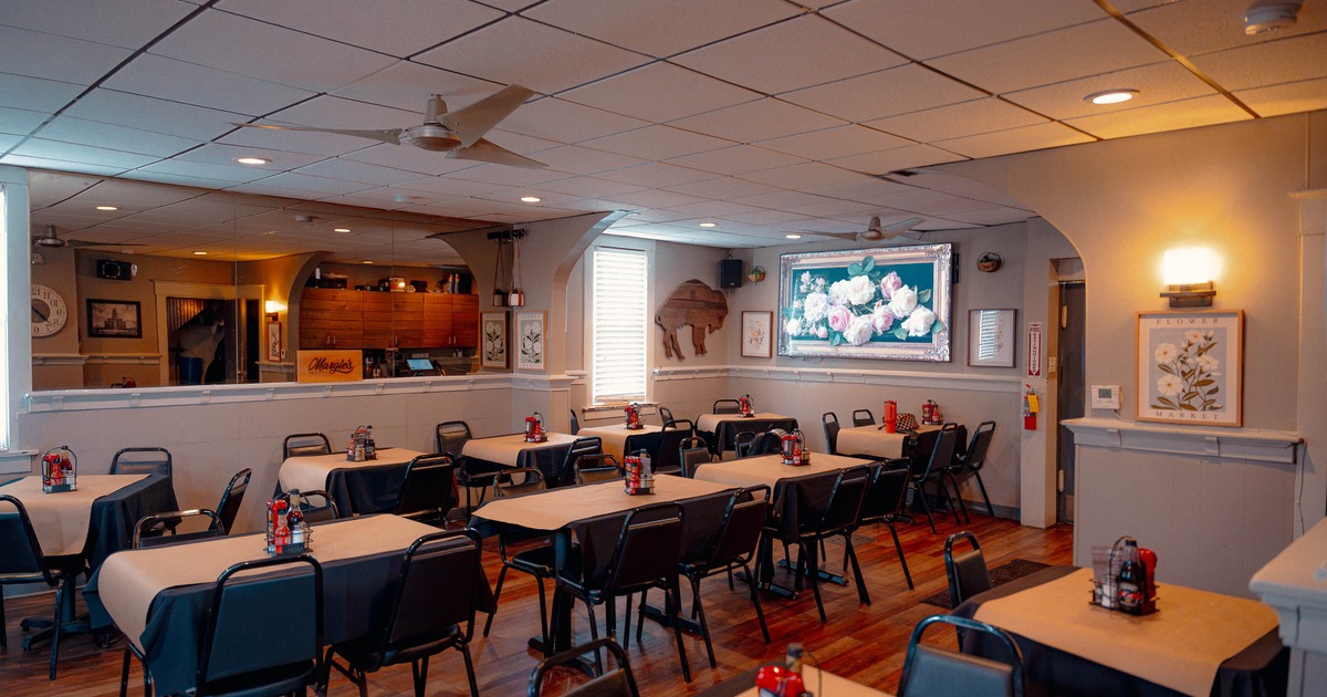 Restaurant interior, seating space