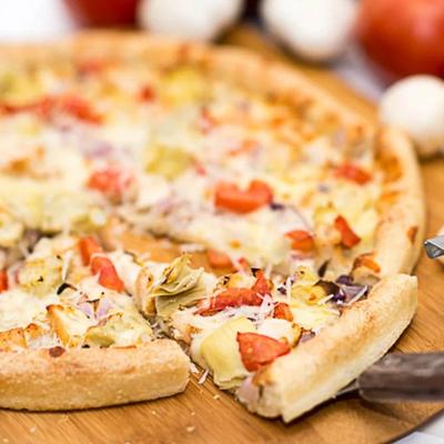 Artichoke Chicken pizza.