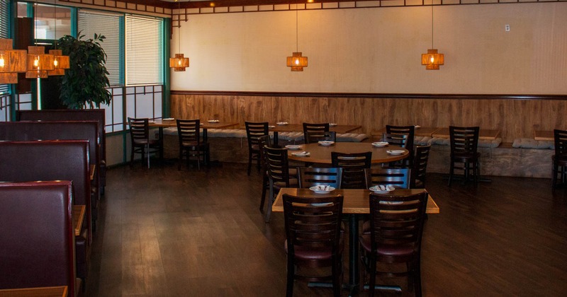 Interior, wide view of a seating area
