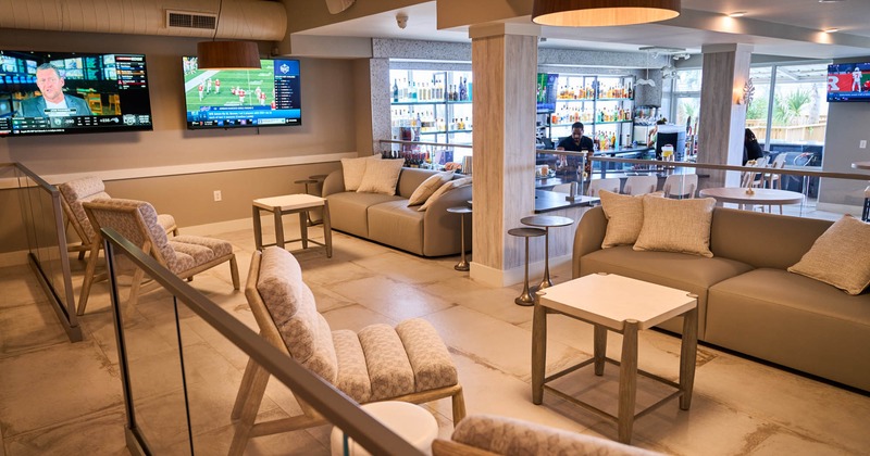 Interior, seating area with sofas